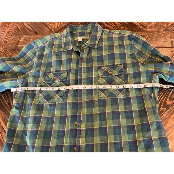 Fossil Plaid Flannel Button Down Shirt Men XL Academia Hiking Outdoors Camping - Picture 5 of 10